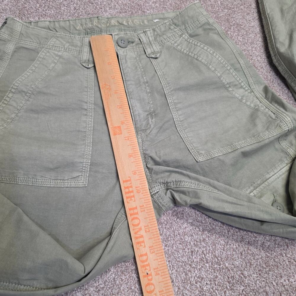 Parachute Baggy Jogger AEO Wide Leg Utility Cargo Pants Sz 2 Olive Green Stretch - Picture 6 of 12